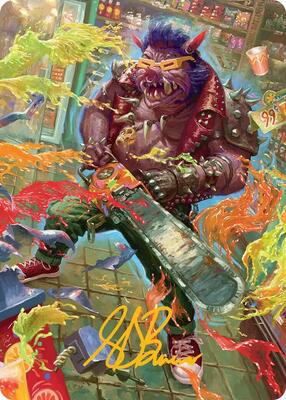 Bebop, Porcine Punk Art Card (Gold-Stamped Signature) card from Art Series: Teenage Mutant Ninja Turtles