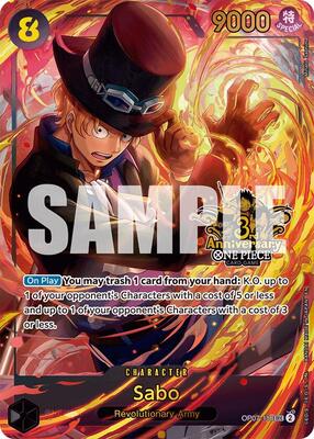 Sabo (Japanese Version 3rd Anniversary Set) card from One Piece Promotion Cards