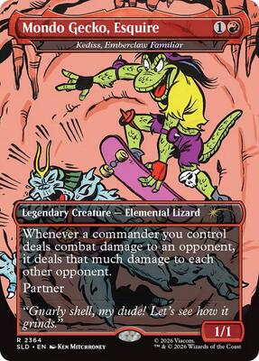 Mondo Gecko, Esquire - Kediss, Emberclaw Familiar card from Secret Lair Drop Series