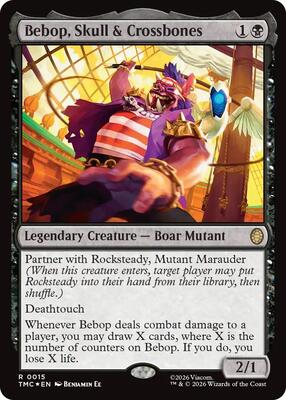 Bebop, Skull & Crossbones (Surge Foil) card from Commander: Teenage Mutant Ninja Turtles