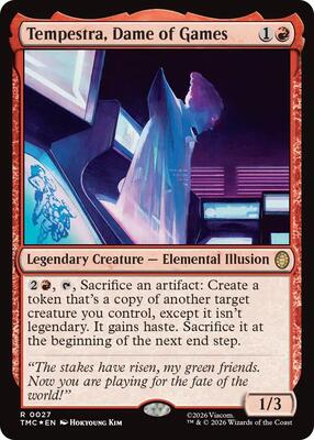Tempestra, Dame of Games (Surge Foil) card from Commander: Teenage Mutant Ninja Turtles
