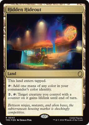 Hidden Hideout (Surge Foil) card from Commander: Teenage Mutant Ninja Turtles