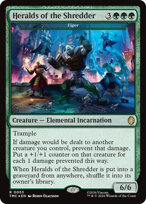 Heralds of the Shredder - Vigor (Surge Foil) card from Commander: Teenage Mutant Ninja Turtles