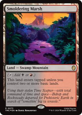 Smoldering Marsh (Surge Foil) card from Commander: Teenage Mutant Ninja Turtles