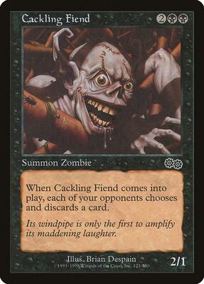 Cackling Fiend card from Urza's Saga