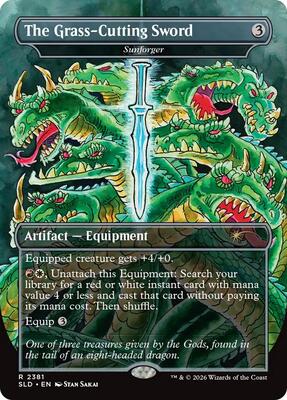 The Grass-Cutting Sword - Sunforger card from Secret Lair Drop Series