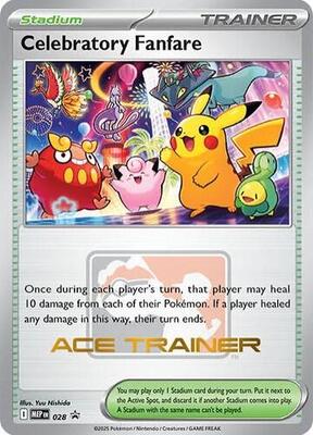 Celebratory Fanfare (Ace Trainer) card from ME: Mega Evolution Promo