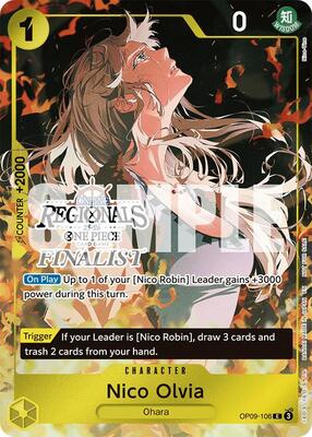 Nico Olvia (Online Regional Finalist Card Set 2025 Vol.1) card from One Piece Promotion Cards
