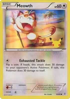 Meowth - 53/83 (20th Anniversary) card from Miscellaneous Cards & Products
