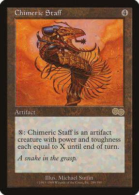 Chimeric Staff card from Urza's Saga
