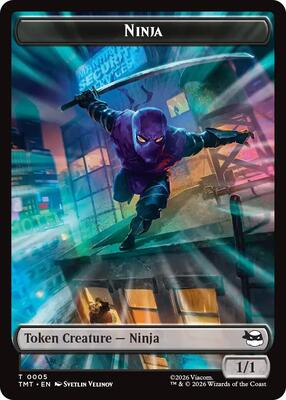 Ninja // Food Double-Sided Token card from Teenage Mutant Ninja Turtles