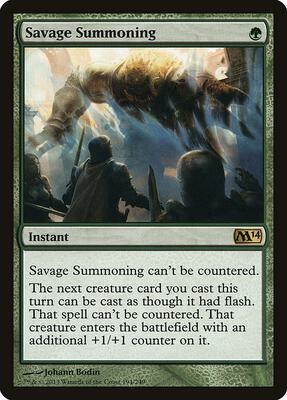 Savage Summoning card from Magic 2014 (M14)