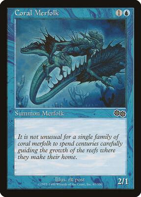 Coral Merfolk card from Urza's Saga