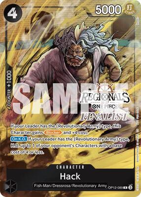 Hack (Regionals Finalist Card Set 26-27) card from One Piece Promotion Cards
