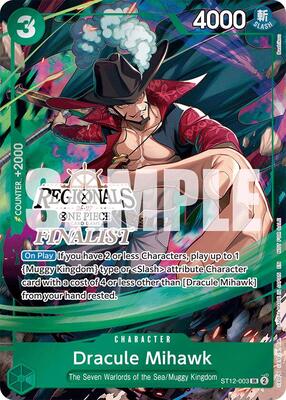 Dracule Mihawk (Regionals Finalist Card Set 26-27) card from One Piece Promotion Cards