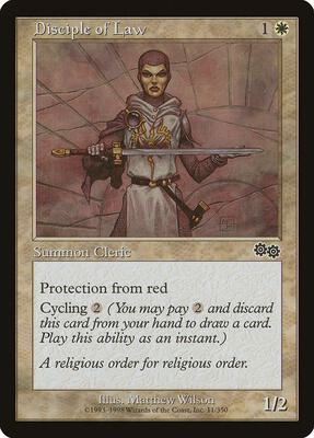 Disciple of Law card from Urza's Saga
