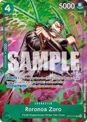 Roronoa Zoro (OP13-037) card from Adventure on Kami's Island