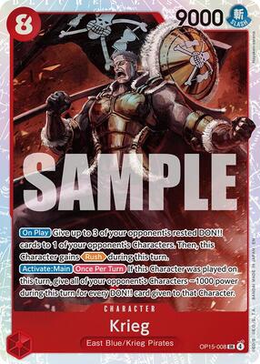 Krieg (OP15-008) card from Adventure on Kami's Island