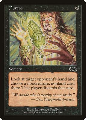 Duress card from Urza's Saga