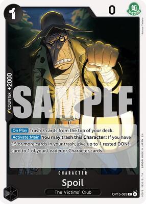 Spoil card from Adventure on Kami's Island