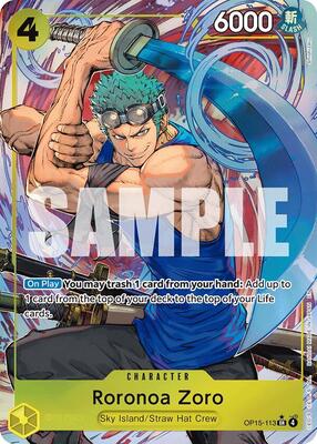 Roronoa Zoro (OP15-113) (Alternate Art) card from Adventure on Kami's Island