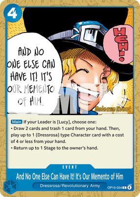 And No One Else Can Have It! It's Our Memento of Him card from Adventure on Kami's Island Release Event Cards