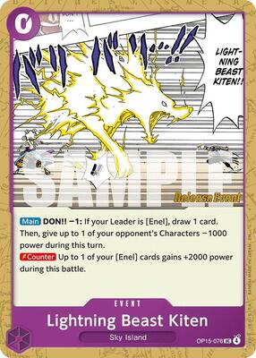 Lightning Beast Kiten card from Adventure on Kami's Island Release Event Cards