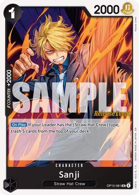 Sanji (OP15-081) card from Adventure on Kami's Island Release Event Cards
