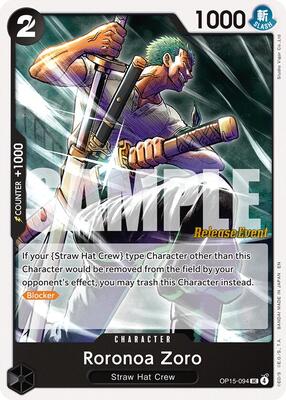 Roronoa Zoro (OP15-094) card from Adventure on Kami's Island Release Event Cards