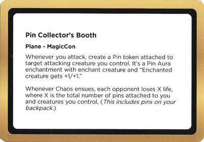 Pin Collector's Booth (Black Lotus Unknown Planechase) card from Oversize Cards