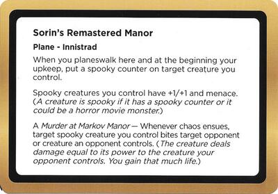 Sorin's Remastered Manor (Black Lotus Unknown Planechase) card from Oversize Cards
