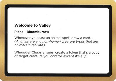 Welcome to Valley (Black Lotus Unknown Planechase) card from Oversize Cards