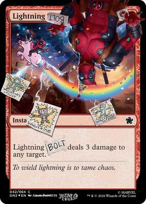 Lightning Bolt (042) (Pool Party Foil) card from Secret Lair Drop Series