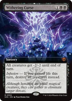 Withering Curse (Extended Art) card from Secrets of Strixhaven