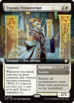 Eiganjo Dynastorian (Extended Art) card from Commander: Secrets of Strixhaven