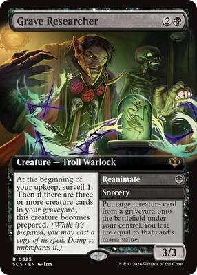 Grave Researcher (Extended Art) card from Secrets of Strixhaven