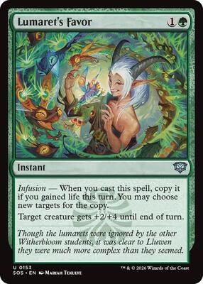 Lumaret's Favor card from Secrets of Strixhaven