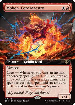 Molten-Core Maestro (Extended Art) card from Secrets of Strixhaven