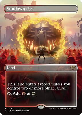 Sundown Pass (Borderless) card from Secrets of Strixhaven