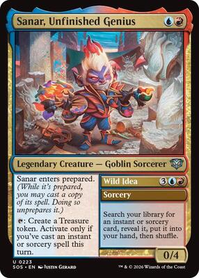 Sanar, Unfinished Genius card from Secrets of Strixhaven