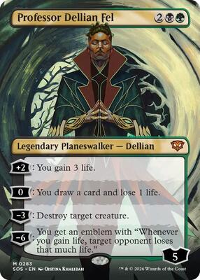 Professor Dellian Fel (Borderless) card from Secrets of Strixhaven
