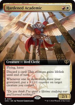 Hardened Academic (Extended Art) card from Secrets of Strixhaven