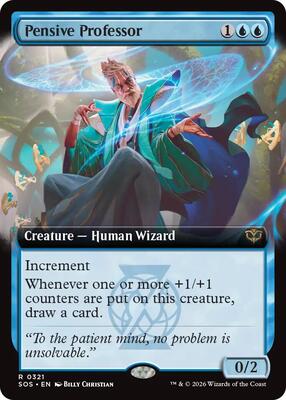 Pensive Professor (Extended Art) card from Secrets of Strixhaven