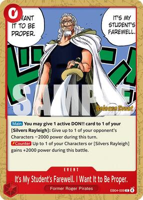 It's My Student's Farewell. I Want It to Be Proper. card from Adventure on Kami's Island Release Event Cards