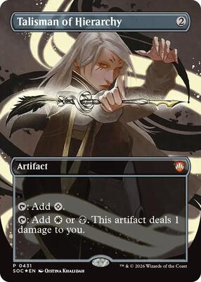 Talisman of Hierarchy (Borderless) card from Commander: Secrets of Strixhaven