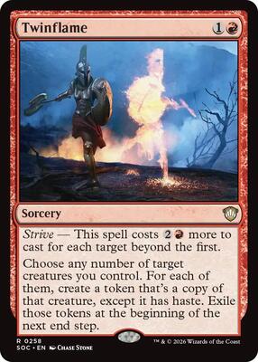 Twinflame card from Commander: Secrets of Strixhaven