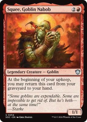 Squee, Goblin Nabob card from Commander: Secrets of Strixhaven