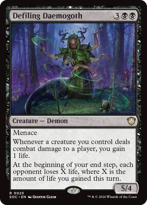 Defiling Daemogoth card from Commander: Secrets of Strixhaven