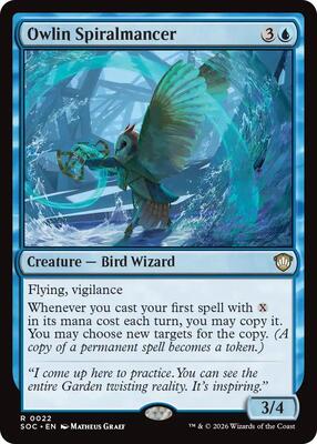 Owlin Spiralmancer card from Commander: Secrets of Strixhaven