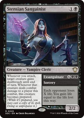 Stensian Sanguinist card from Commander: Secrets of Strixhaven